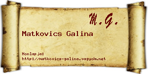 Matkovics Galina névjegykártya